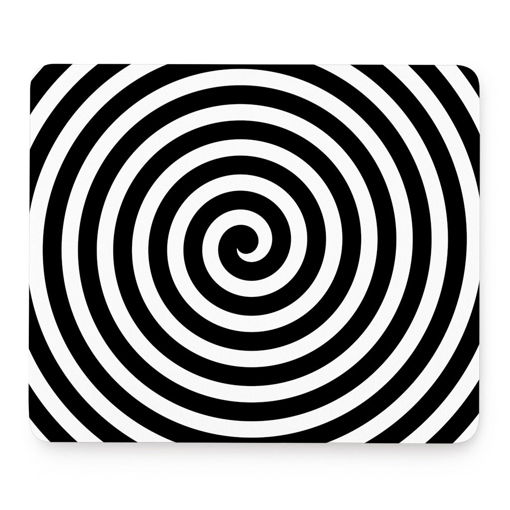 Black And White Swirl Illusion Print Mouse Pad