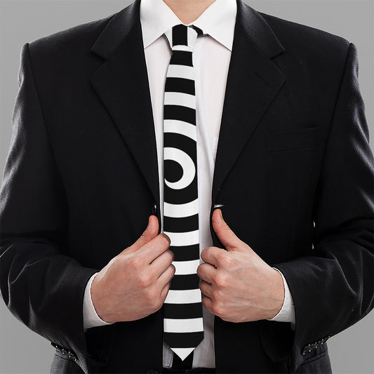 Black And White Swirl Illusion Print Necktie