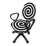 Black And White Swirl Illusion Print Office Chair Cover