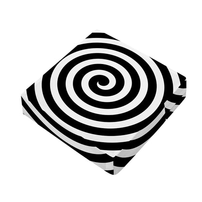 Black And White Swirl Illusion Print Outdoor Seat Cushion Cover