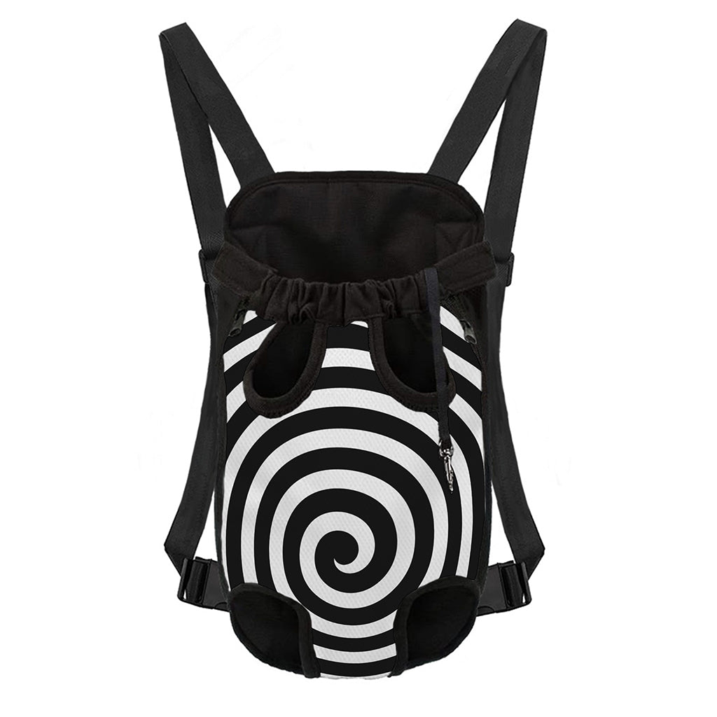 Black And White Swirl Illusion Print Pet Carrier Backpack