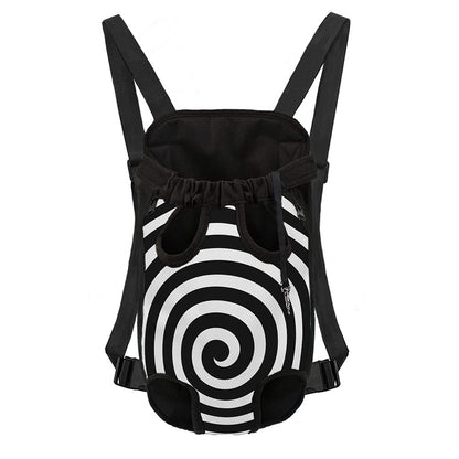 Black And White Swirl Illusion Print Pet Carrier Backpack
