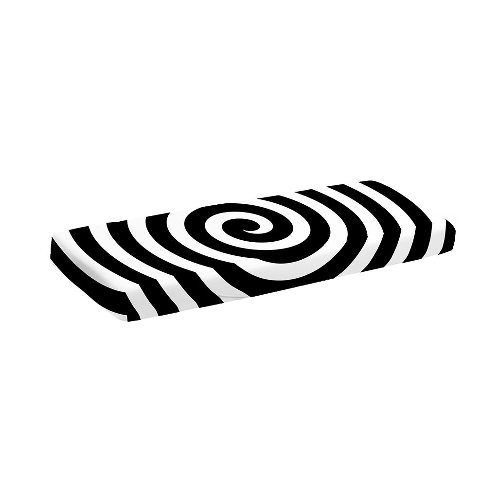 Black And White Swirl Illusion Print Piano Keyboard Cover
