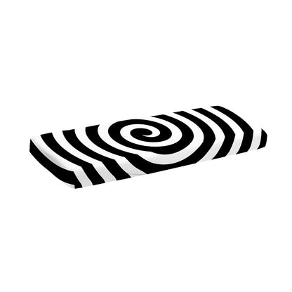 Black And White Swirl Illusion Print Piano Keyboard Cover