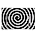 Black And White Swirl Illusion Print Placemat