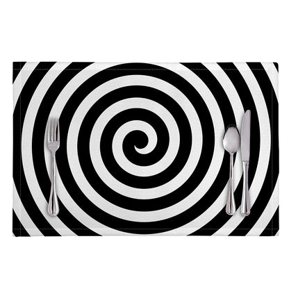 Black And White Swirl Illusion Print Placemat