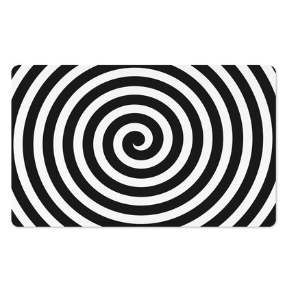 Black And White Swirl Illusion Print Polyester Doormat