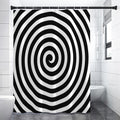 Black And White Swirl Illusion Print Premium Shower Curtain