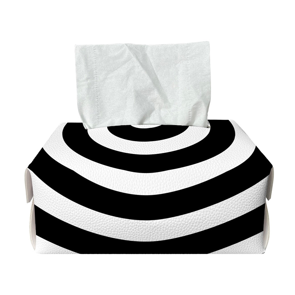 Black And White Swirl Illusion Print Rectangle Tissue Box Cover