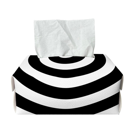 Black And White Swirl Illusion Print Rectangle Tissue Box Cover
