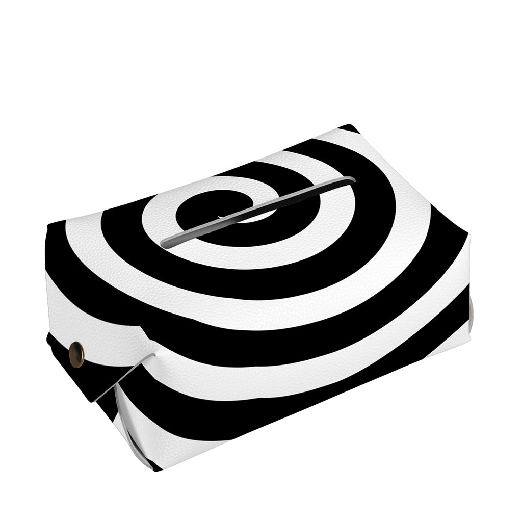 Black And White Swirl Illusion Print Rectangle Tissue Box Cover