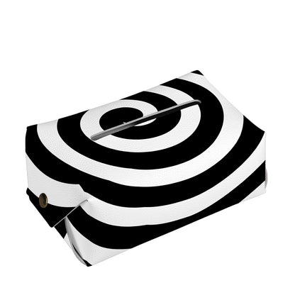 Black And White Swirl Illusion Print Rectangle Tissue Box Cover