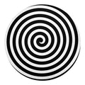 Black And White Swirl Illusion Print Round Blanket
