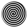 Black And White Swirl Illusion Print Round Floor Mat
