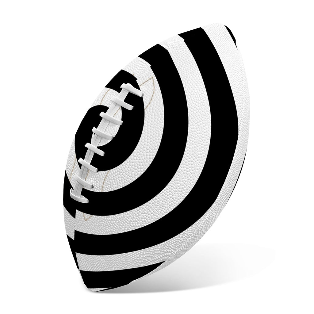Black And White Swirl Illusion Print Rugby Ball