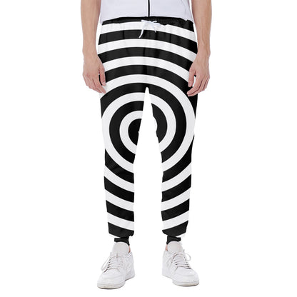 Black And White Swirl Illusion Print Scuba Joggers