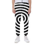 Black And White Swirl Illusion Print Scuba Joggers