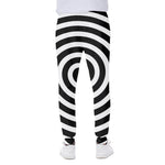 Black And White Swirl Illusion Print Scuba Joggers