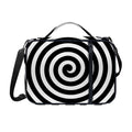 Black And White Swirl Illusion Print Shoulder Strap Bible Bag