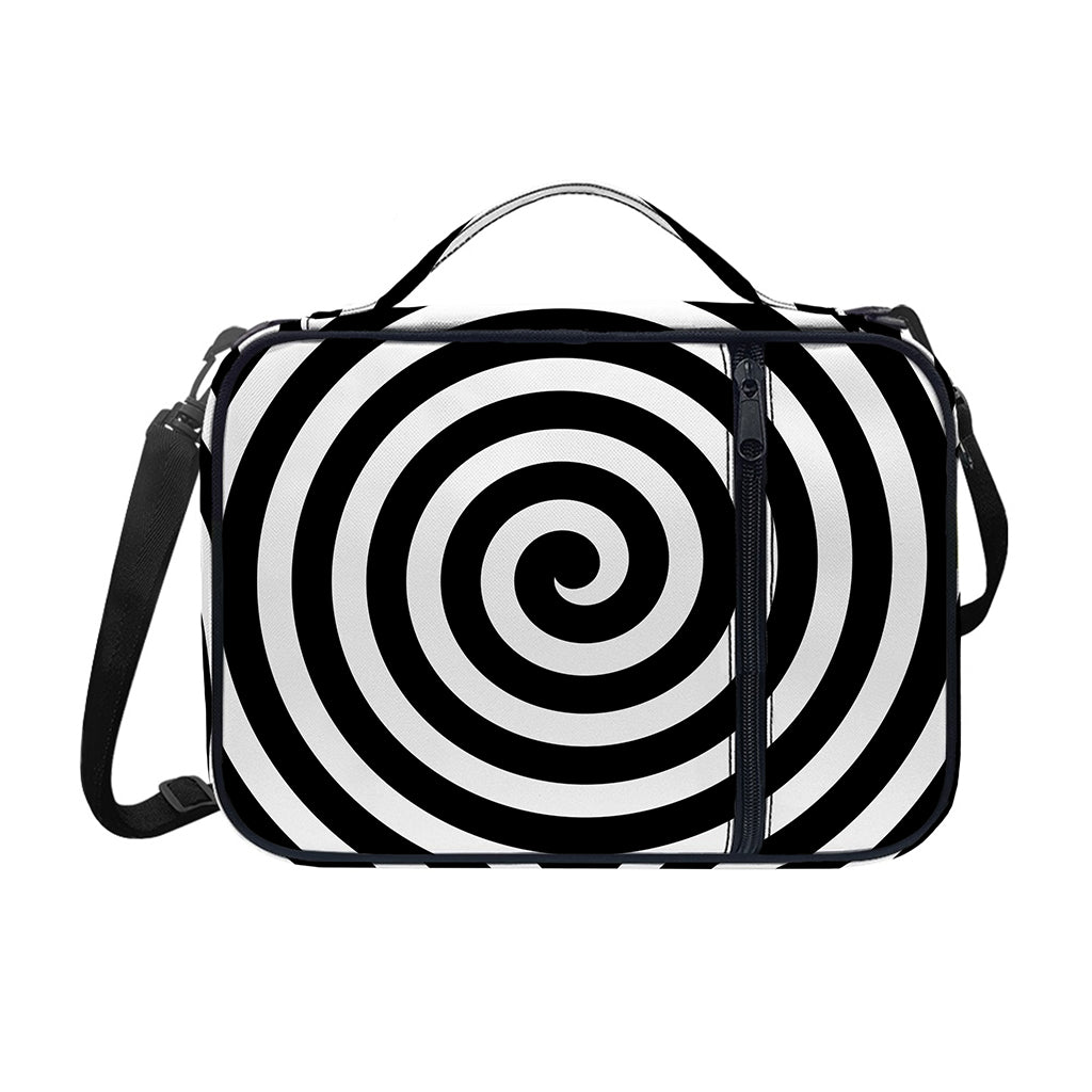 Black And White Swirl Illusion Print Shoulder Strap Bible Bag