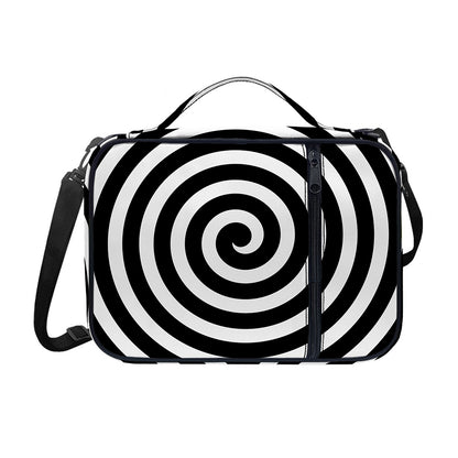 Black And White Swirl Illusion Print Shoulder Strap Bible Bag