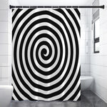 Black And White Swirl Illusion Print Shower Curtain