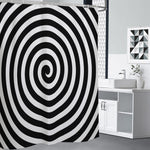 Black And White Swirl Illusion Print Shower Curtain