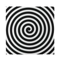 Black And White Swirl Illusion Print Silk Bandana
