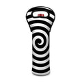 Black And White Swirl Illusion Print Single Neoprene Wine Tote