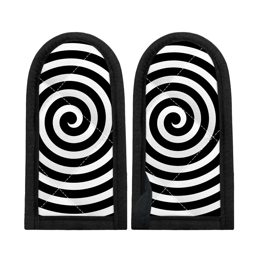 Black And White Swirl Illusion Print Skillet Handle Cover