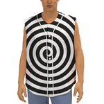 Black And White Swirl Illusion Print Sleeveless Baseball Jersey