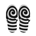 Black And White Swirl Illusion Print Slippers