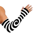 Black And White Swirl Illusion Print Sun Protection Arm Sleeves