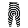 Black And White Swirl Illusion Print Sweatpants