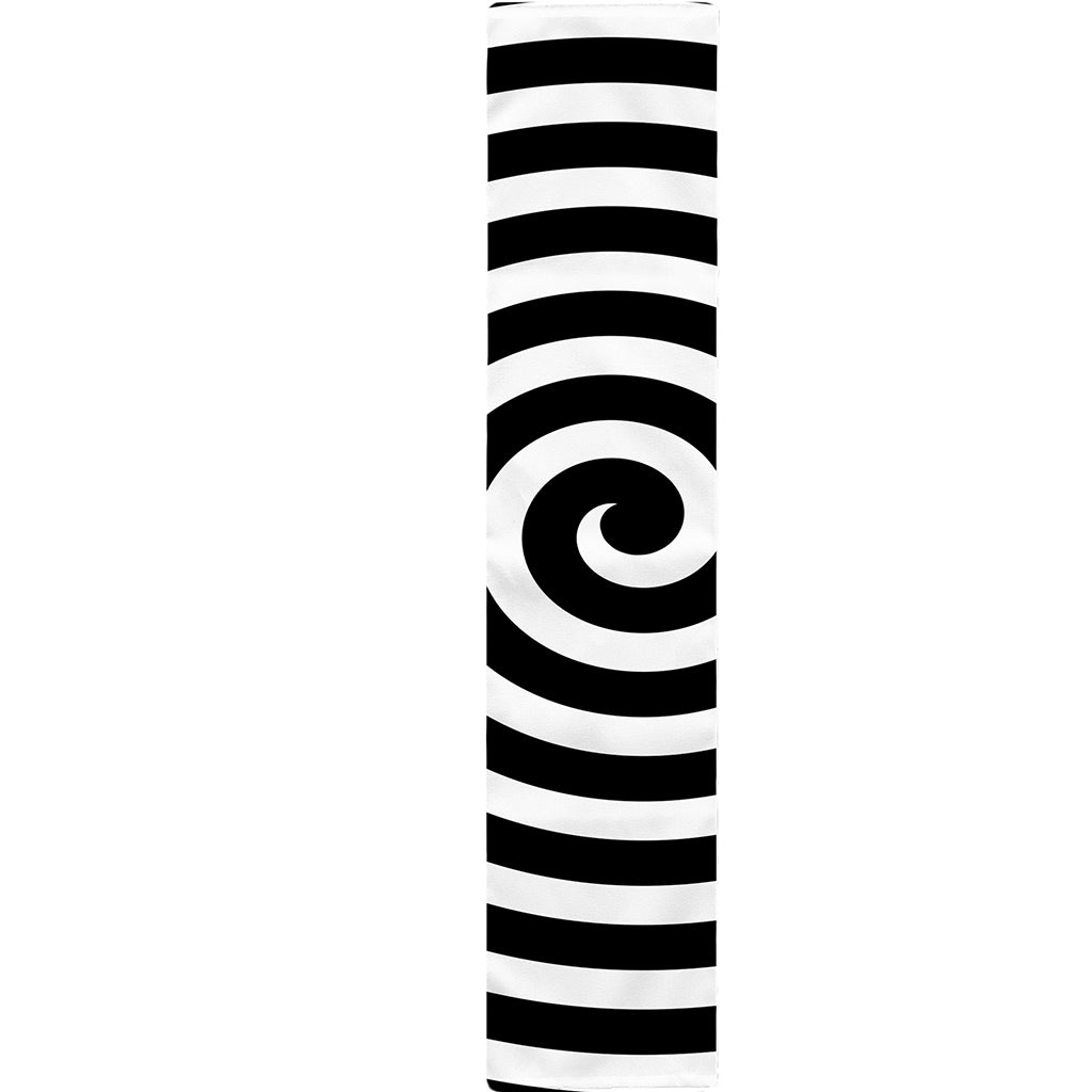 Black And White Swirl Illusion Print Table Runner