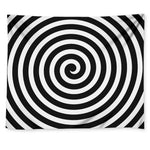 Black And White Swirl Illusion Print Tapestry