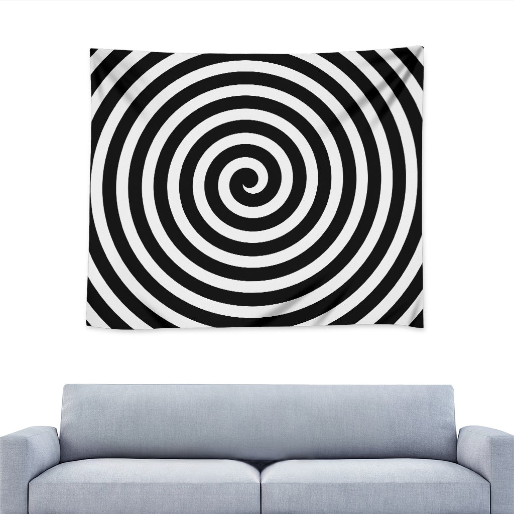 Black And White Swirl Illusion Print Tapestry – GearFrost