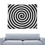 Black And White Swirl Illusion Print Tapestry