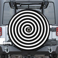 Black And White Swirl Illusion Print Tire Cover With Camera Hole
