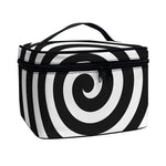Black And White Swirl Illusion Print Travel Makeup Bag