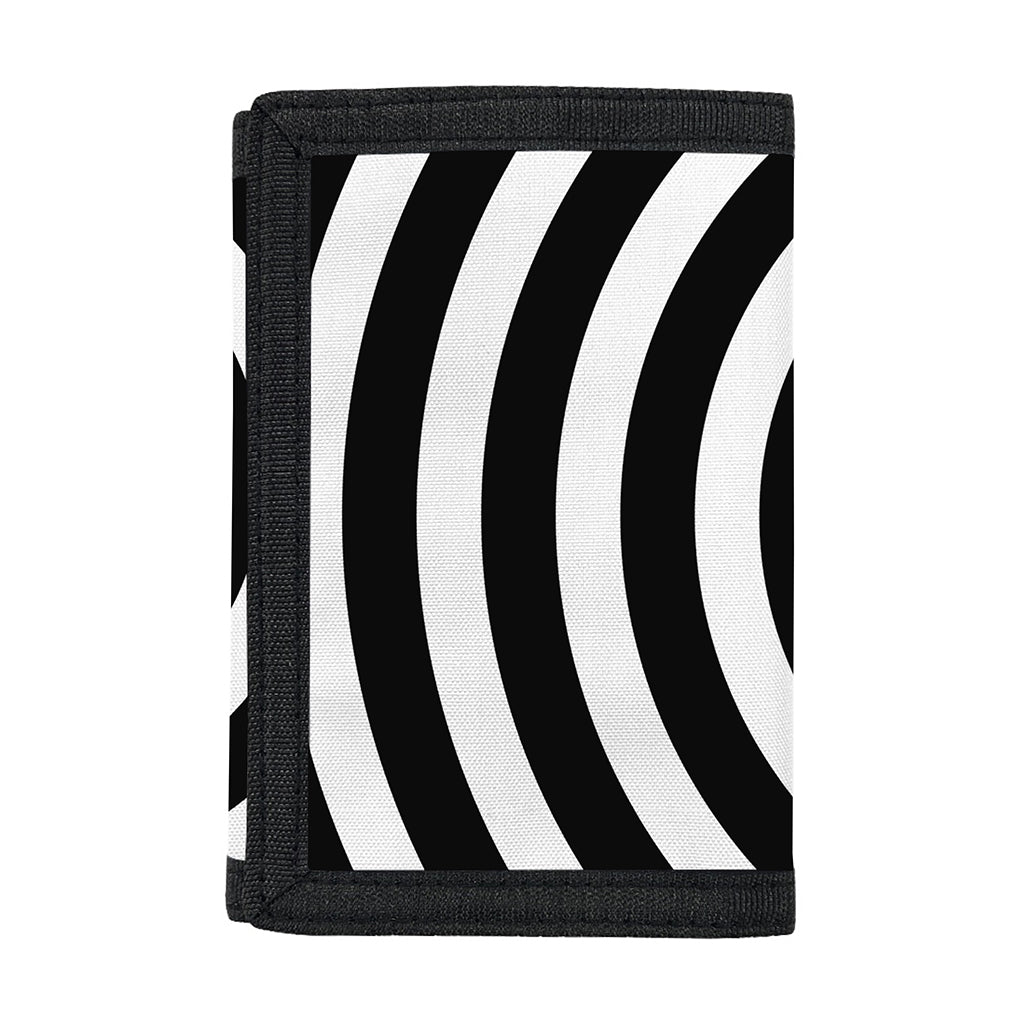 Black And White Swirl Illusion Print Trifold Wallet