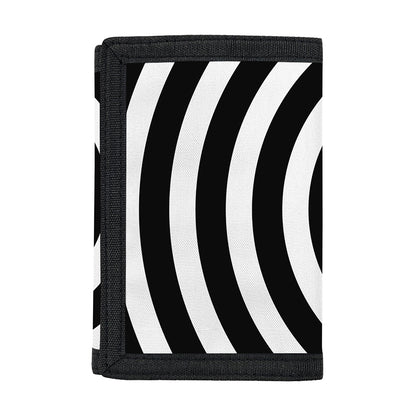 Black And White Swirl Illusion Print Trifold Wallet