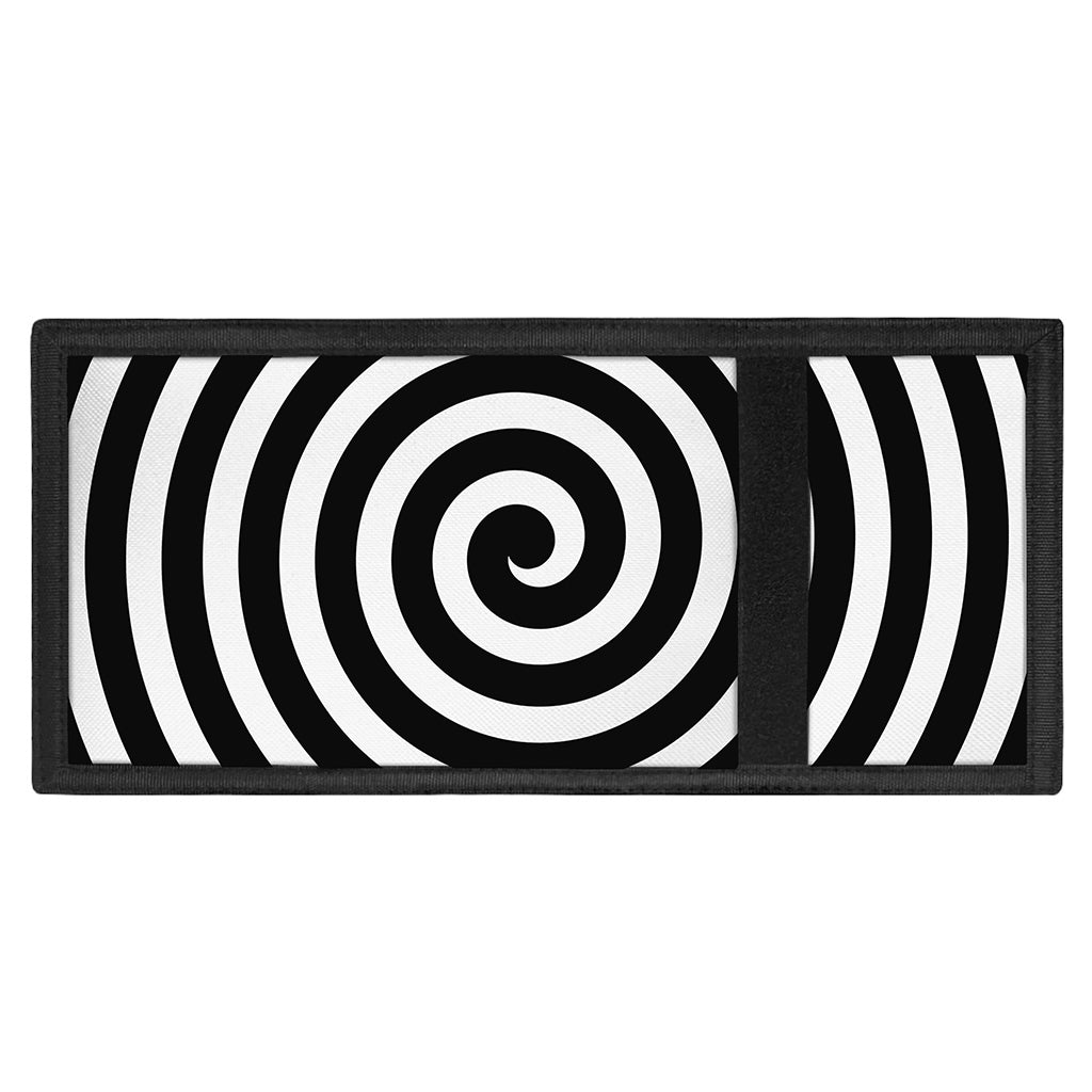 Black And White Swirl Illusion Print Trifold Wallet
