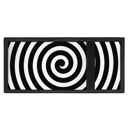 Black And White Swirl Illusion Print Trifold Wallet