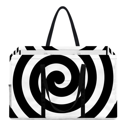 Black And White Swirl Illusion Print Utility Tote Bag
