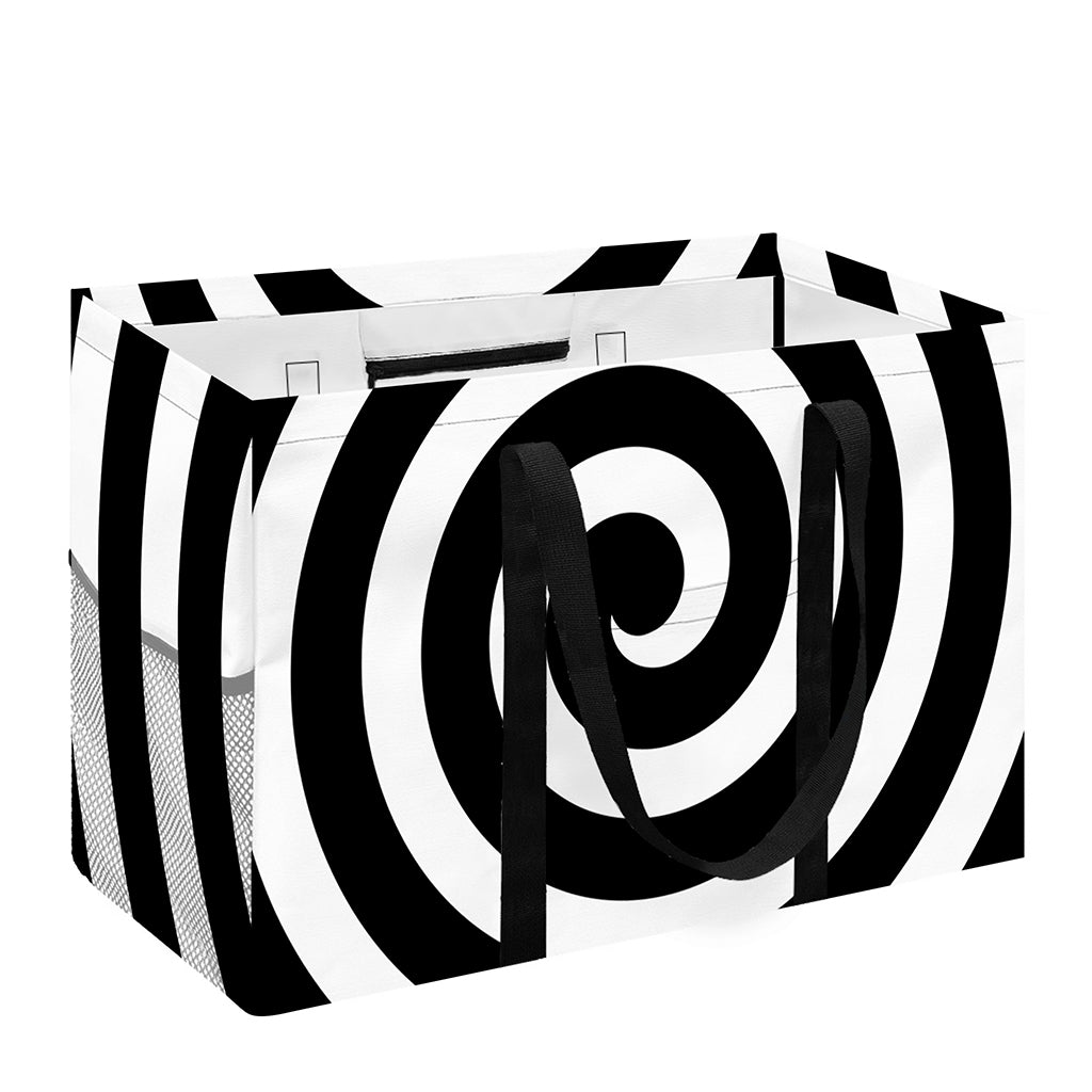 Black And White Swirl Illusion Print Utility Tote Bag