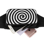 Black And White Swirl Illusion Print Waist Bag