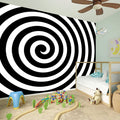 Black And White Swirl Illusion Print Wall Sticker