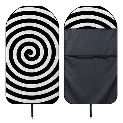 Black And White Swirl Illusion Print Waterproof Car Seat Cover