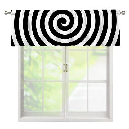 Black And White Swirl Illusion Print Window Valance